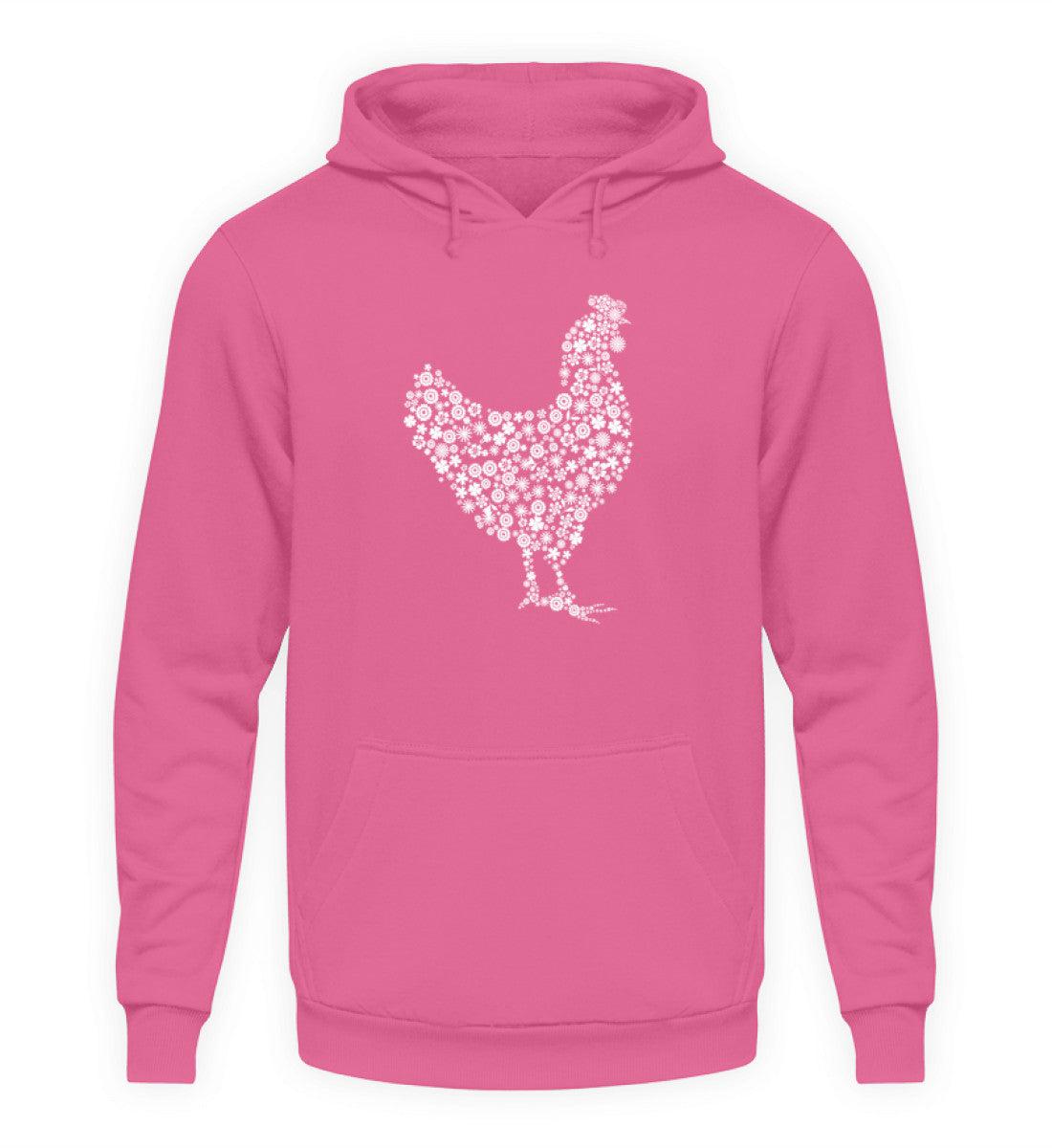 Huhn Blumen · Unisex Kapuzenpullover Hoodie-Unisex Hoodie-Candyfloss Pink-S-Agrarstarz