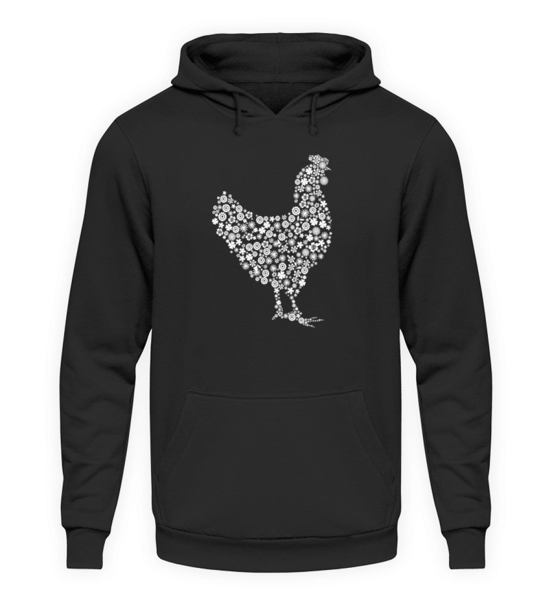 Huhn Blumen · Unisex Kapuzenpullover Hoodie-Unisex Hoodie-Deep Black-XS-Agrarstarz