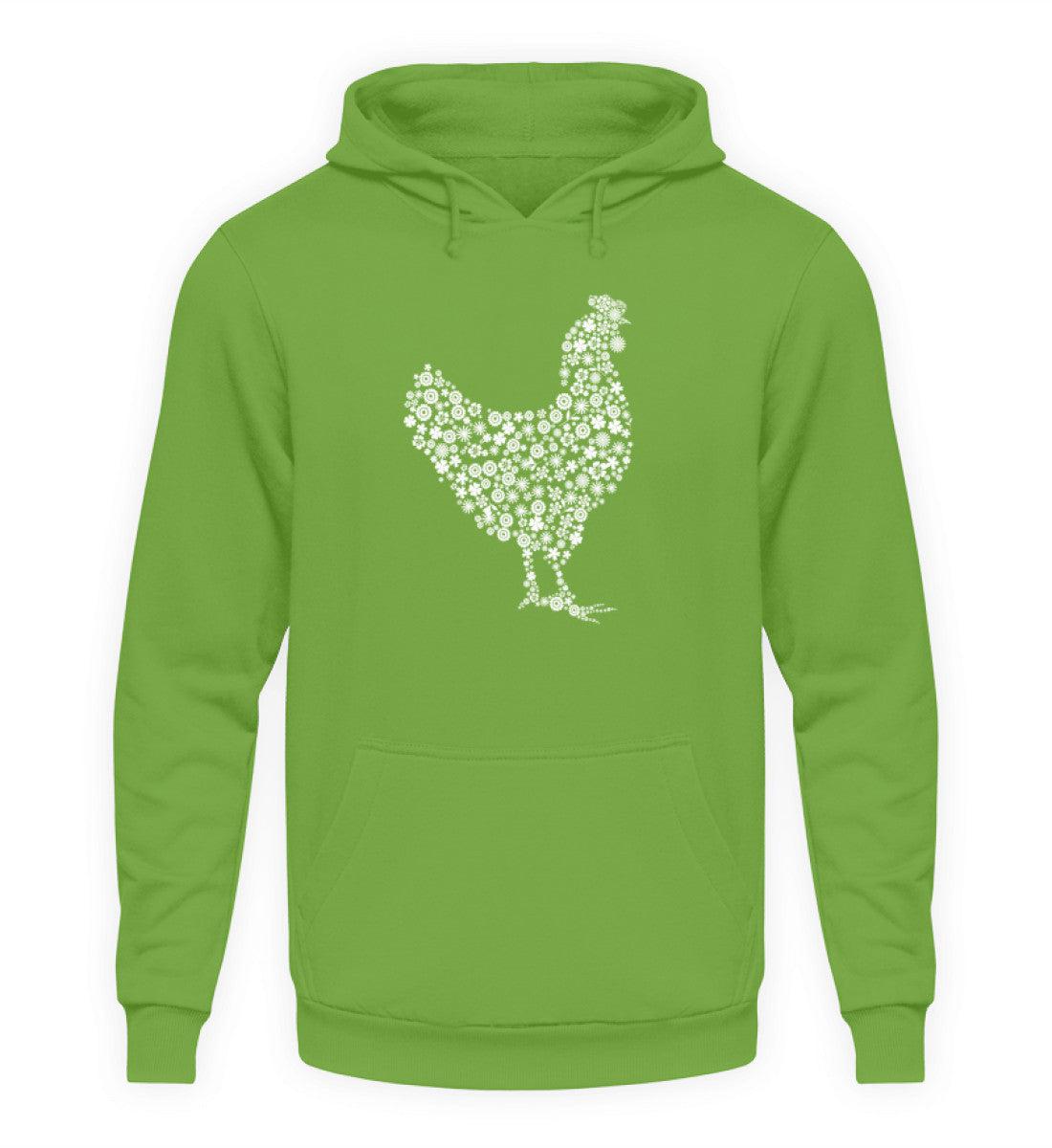 Huhn Blumen · Unisex Kapuzenpullover Hoodie-Unisex Hoodie-LimeGreen-S-Agrarstarz