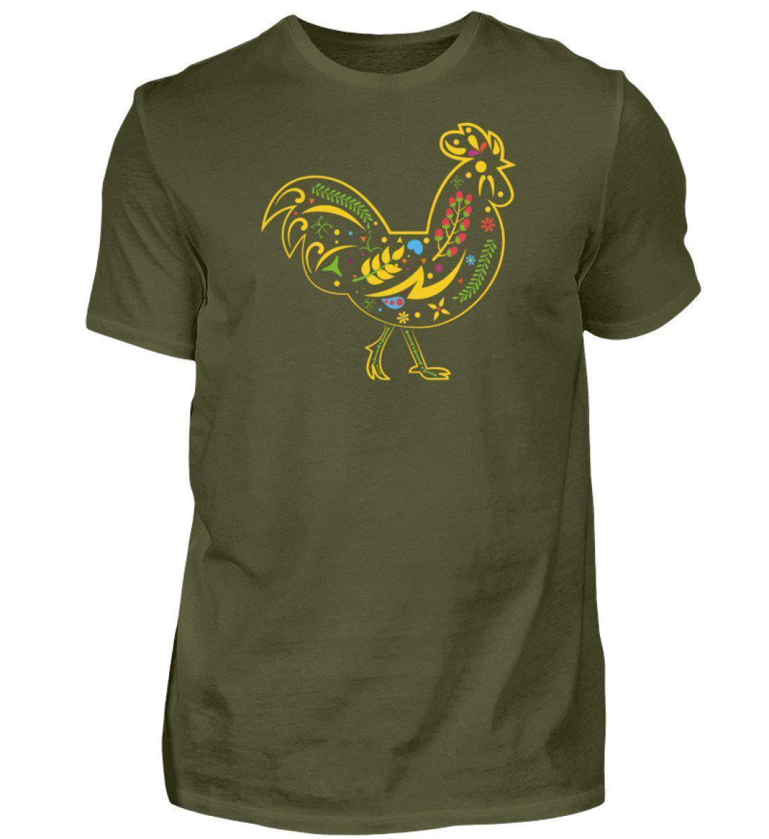 Huhn Colourful · Herren T-Shirt-Herren Basic T-Shirt-Urban Khaki-S-Agrarstarz