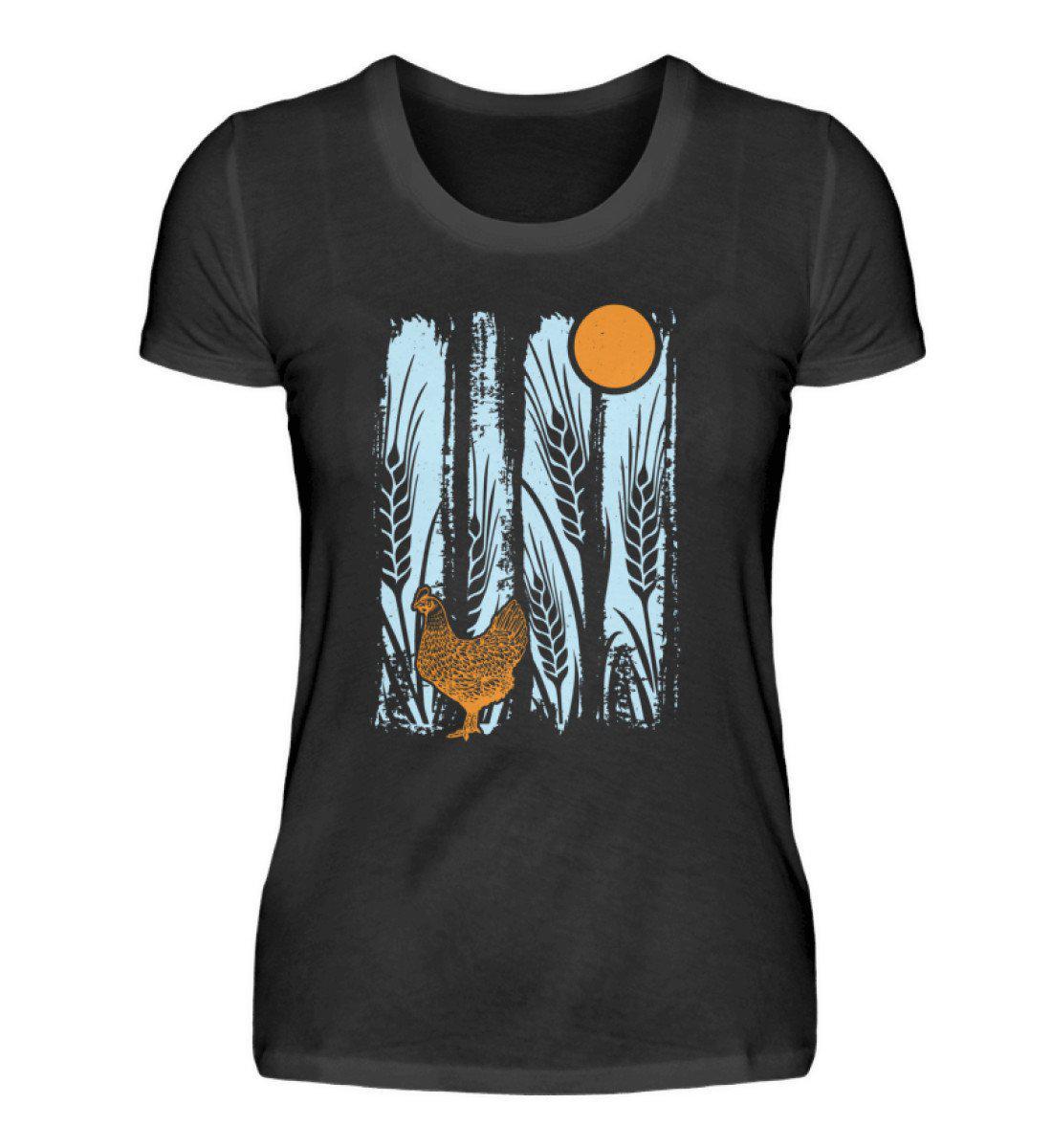 Huhn Mond Colourful · Damen T-Shirt-Damen Basic T-Shirt-Black-S-Agrarstarz