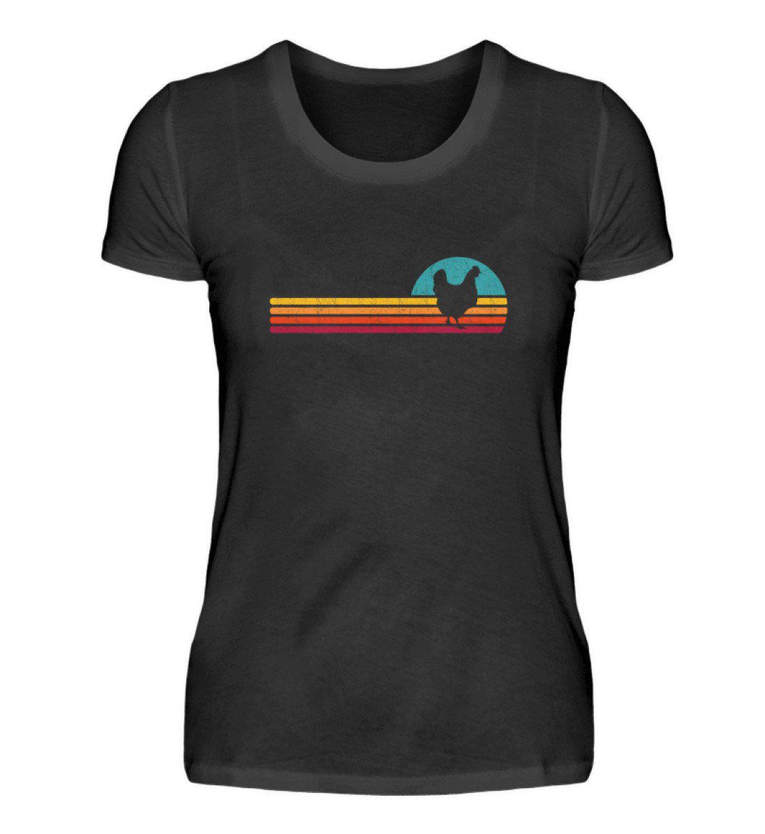 Huhn Retro · Damen T-Shirt-Damen Basic T-Shirt-Black-S-Agrarstarz