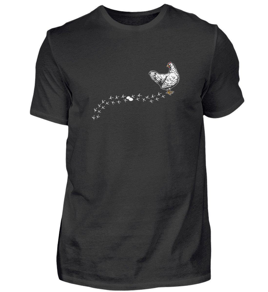 Huhn Spuren · Herren T-Shirt-Herren Basic T-Shirt-Black-S-Agrarstarz