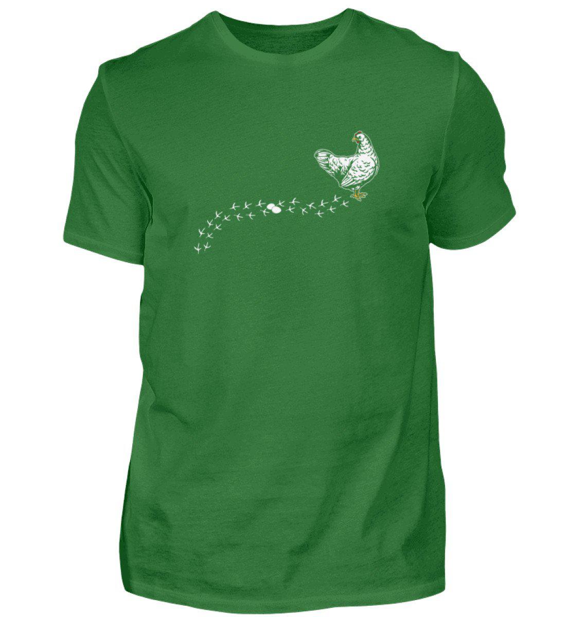 Huhn Spuren · Herren T-Shirt-Herren Basic T-Shirt-Kelly Green-S-Agrarstarz