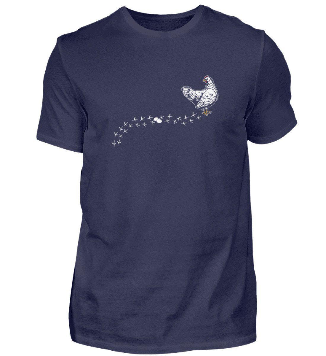 Huhn Spuren · Herren T-Shirt-Herren Basic T-Shirt-Navy-S-Agrarstarz