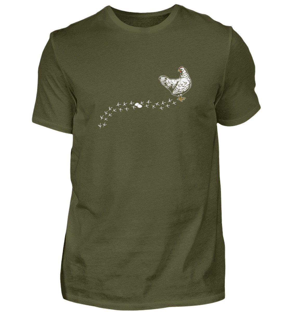 Huhn Spuren · Herren T-Shirt-Herren Basic T-Shirt-Urban Khaki-S-Agrarstarz