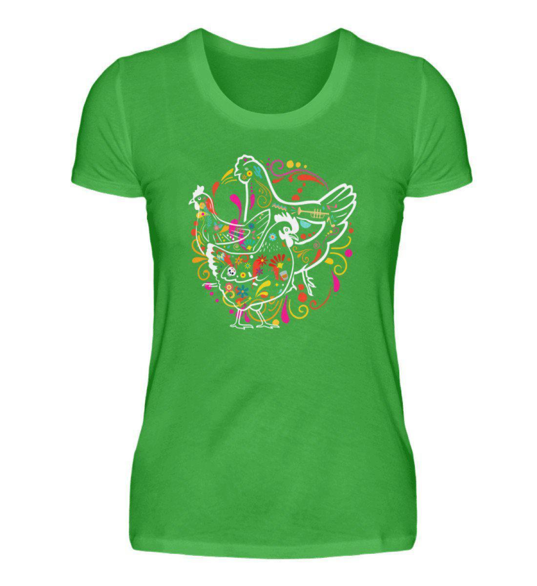 Hühner Colourful · Damen T-Shirt-Damen Basic T-Shirt-Agrarstarz