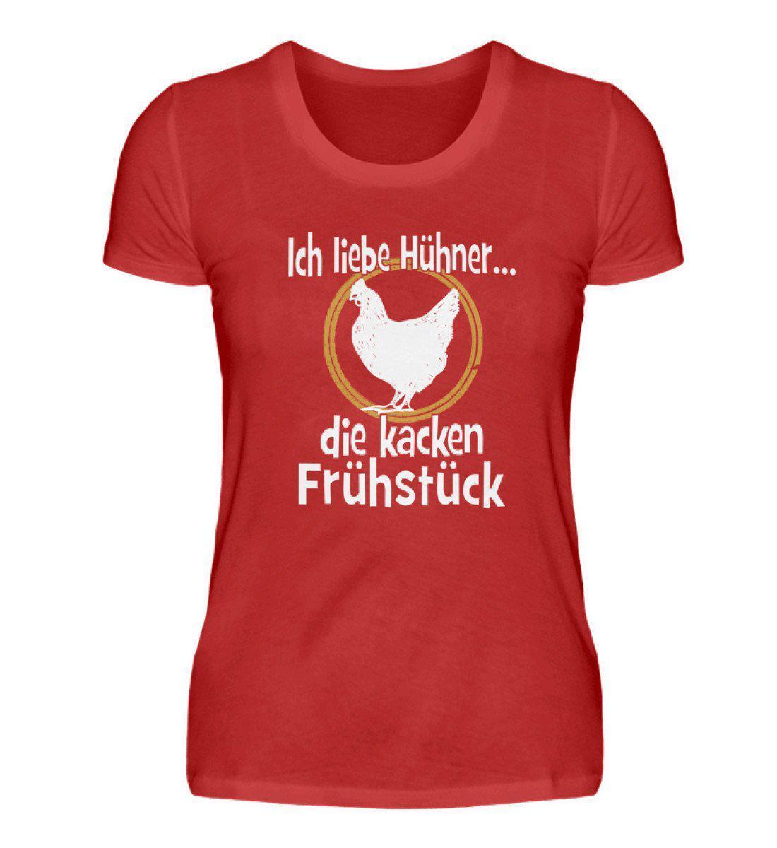 Hühner Frühstück · Damen T-Shirt-Damen Basic T-Shirt-Red-S-Agrarstarz