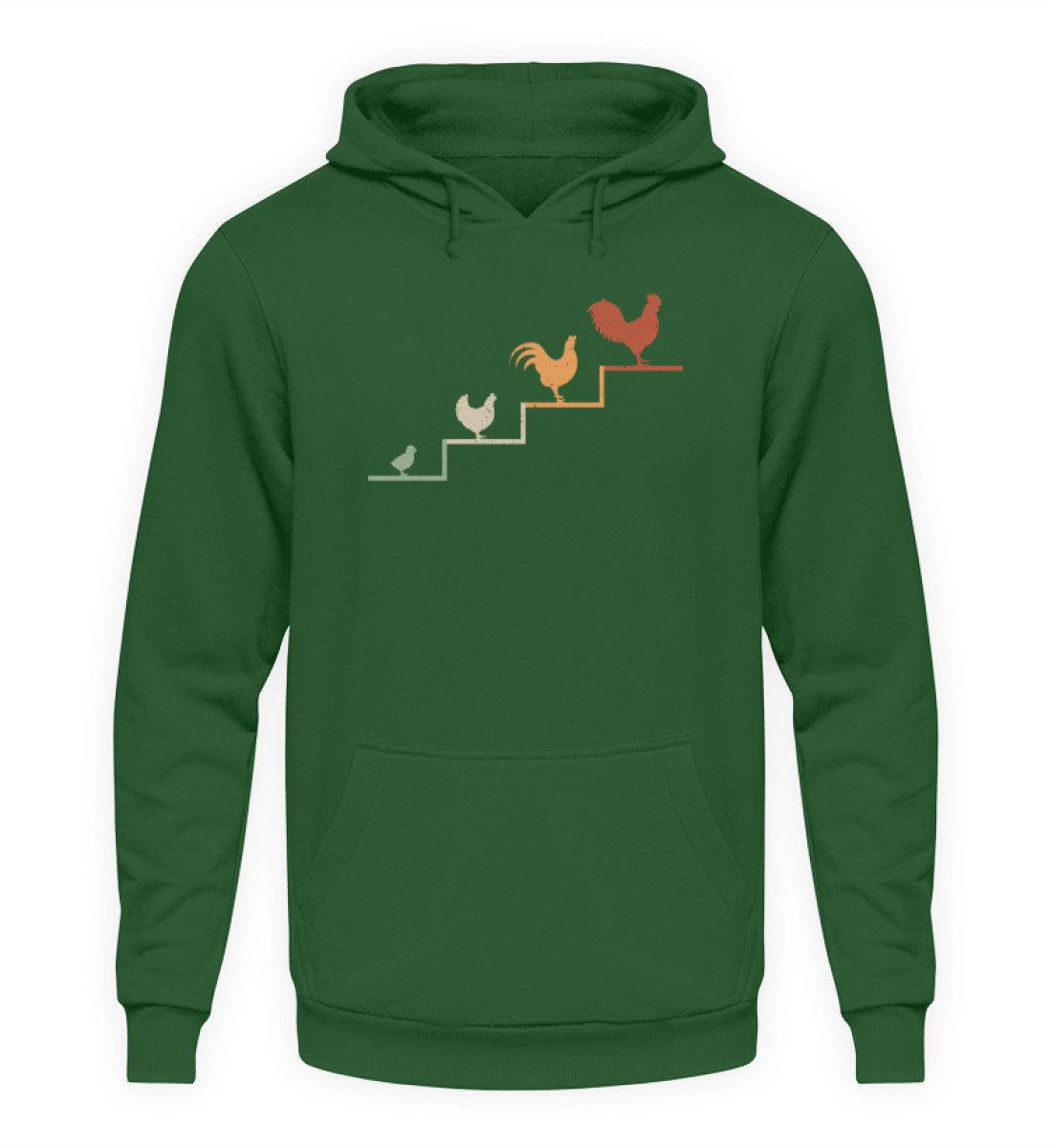 Hühner Treppe · Unisex Kapuzenpullover Hoodie-Unisex Hoodie-Bottle Green-S-Agrarstarz