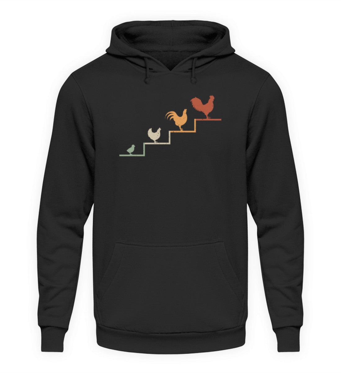 Hühner Treppe · Unisex Kapuzenpullover Hoodie-Unisex Hoodie-Deep Black-XS-Agrarstarz