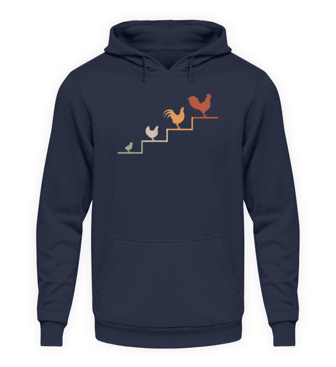Hühner Treppe · Unisex Kapuzenpullover Hoodie-Unisex Hoodie-Oxford Navy-S-Agrarstarz
