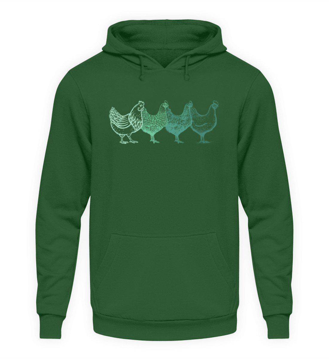 Hühner farbig · Unisex Kapuzenpullover Hoodie-Unisex Hoodie-Bottle Green-S-Agrarstarz