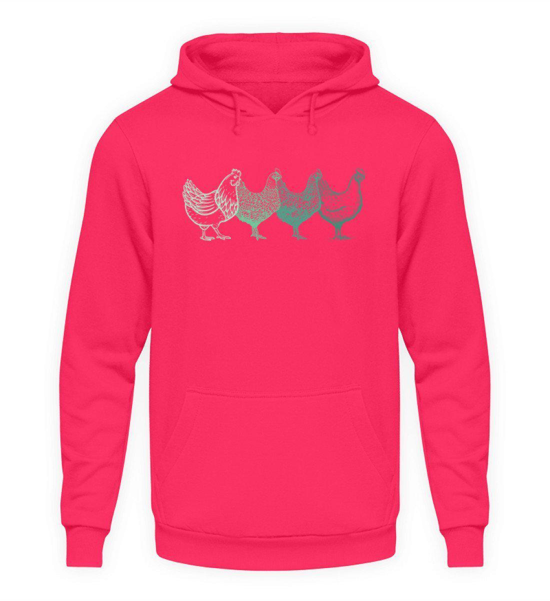 Hühner farbig · Unisex Kapuzenpullover Hoodie-Unisex Hoodie-Hot Pink-S-Agrarstarz