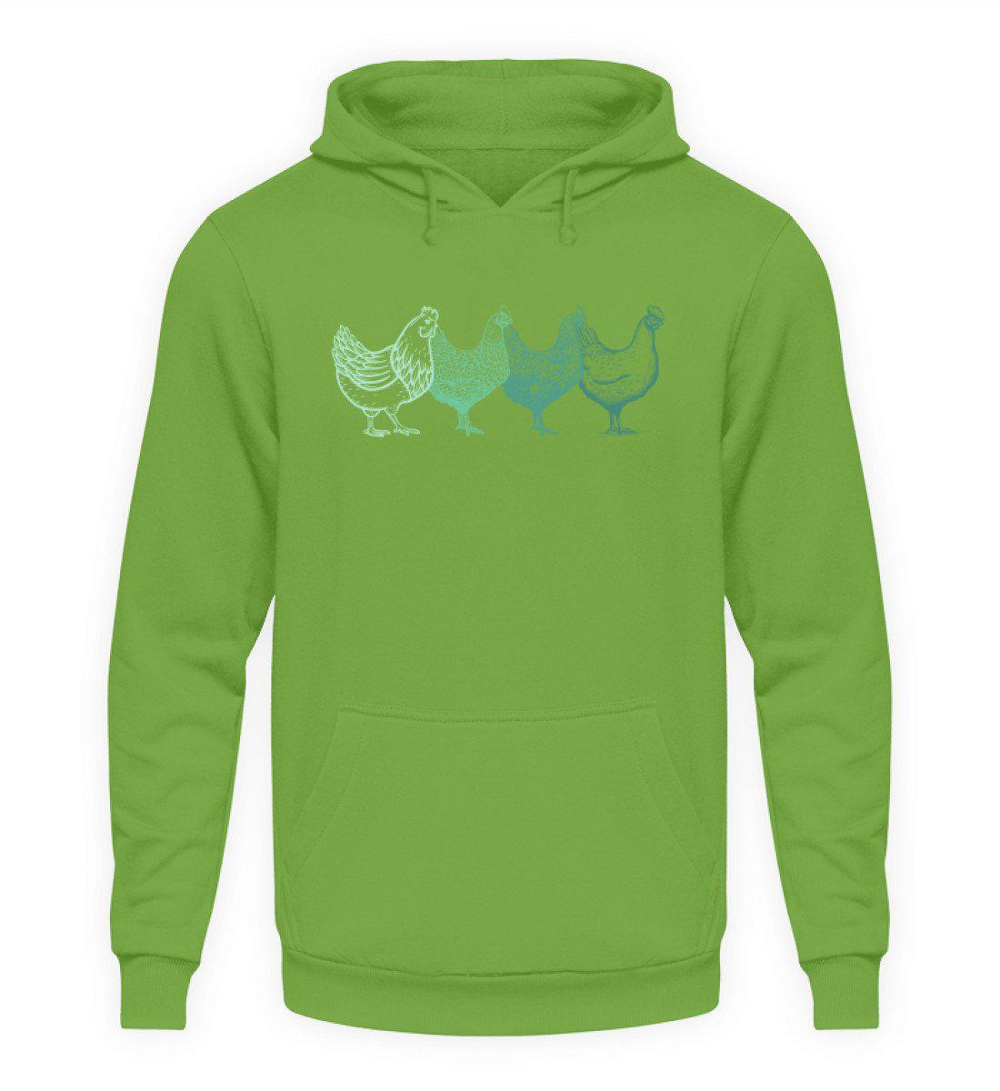 Hühner farbig · Unisex Kapuzenpullover Hoodie-Unisex Hoodie-LimeGreen-S-Agrarstarz