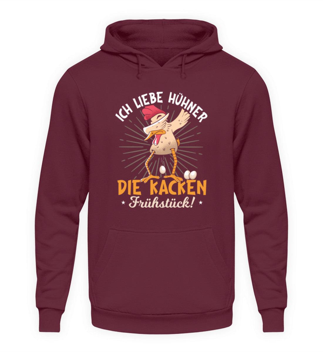 Hühner kacken Frühstück · Unisex Kapuzenpullover Hoodie-Unisex Hoodie-Burgundy-S-Agrarstarz