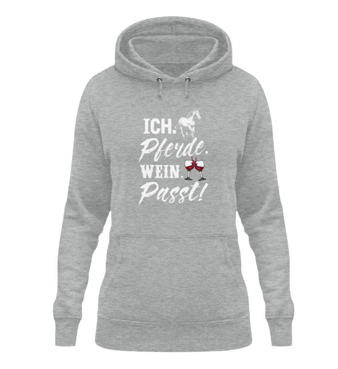 Ich Pferde Wein passt · Damen Hoodie-Damen Hoodie-Heather Sport Grey-XS-Agrarstarz
