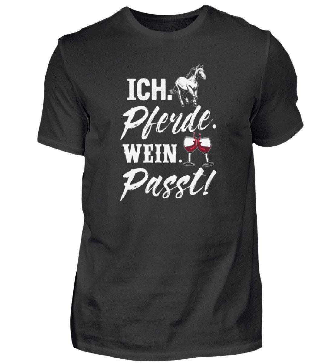 Ich Pferde Wein passt · Herren T-Shirt-Herren Basic T-Shirt-Black-S-Agrarstarz