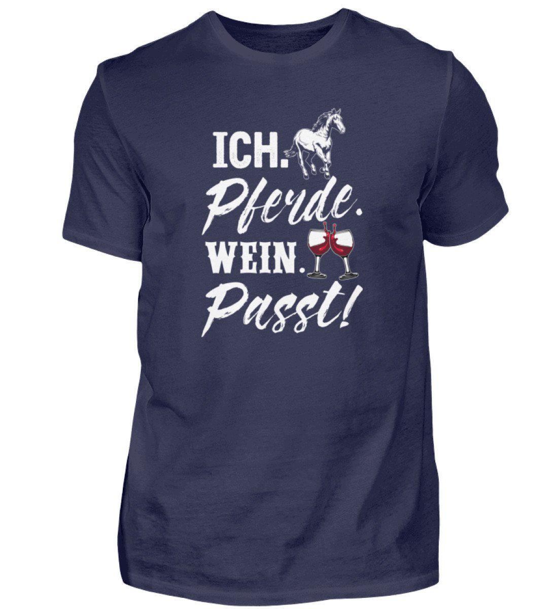 Ich Pferde Wein passt · Herren T-Shirt-Herren Basic T-Shirt-Navy-S-Agrarstarz