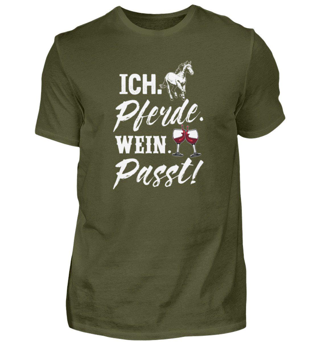 Ich Pferde Wein passt · Herren T-Shirt-Herren Basic T-Shirt-Urban Khaki-S-Agrarstarz