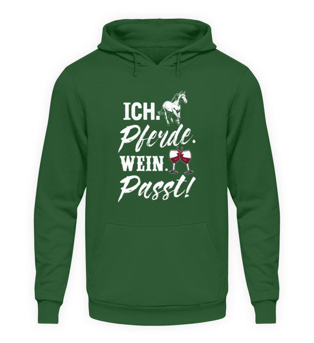 Ich Pferde Wein passt · Unisex Kapuzenpullover Hoodie-Unisex Hoodie-Bottle Green-S-Agrarstarz
