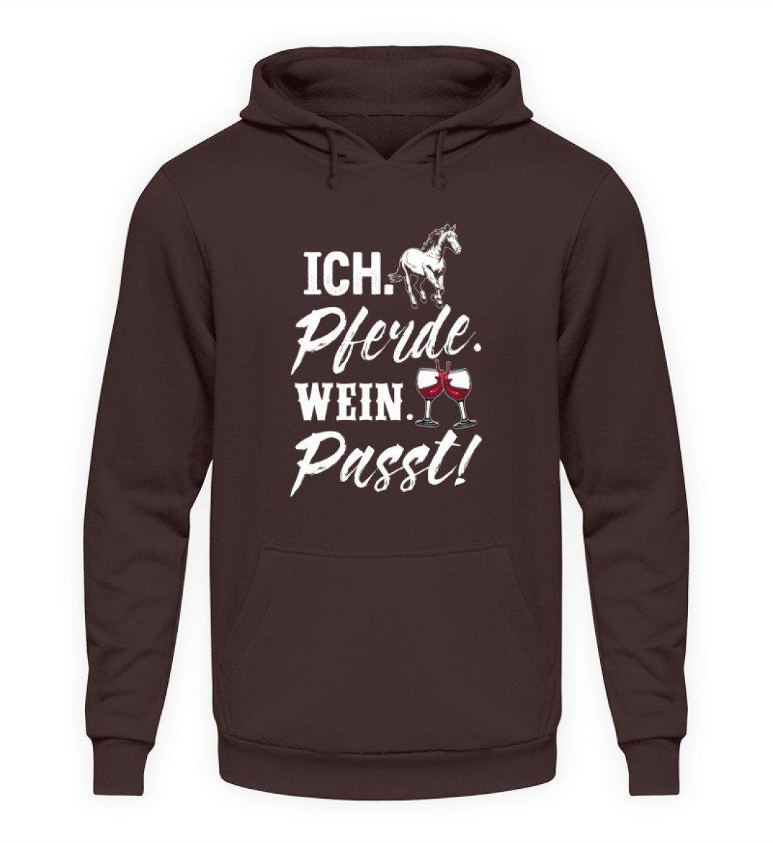 Ich Pferde Wein passt · Unisex Kapuzenpullover Hoodie-Unisex Hoodie-Hot Chocolate-S-Agrarstarz