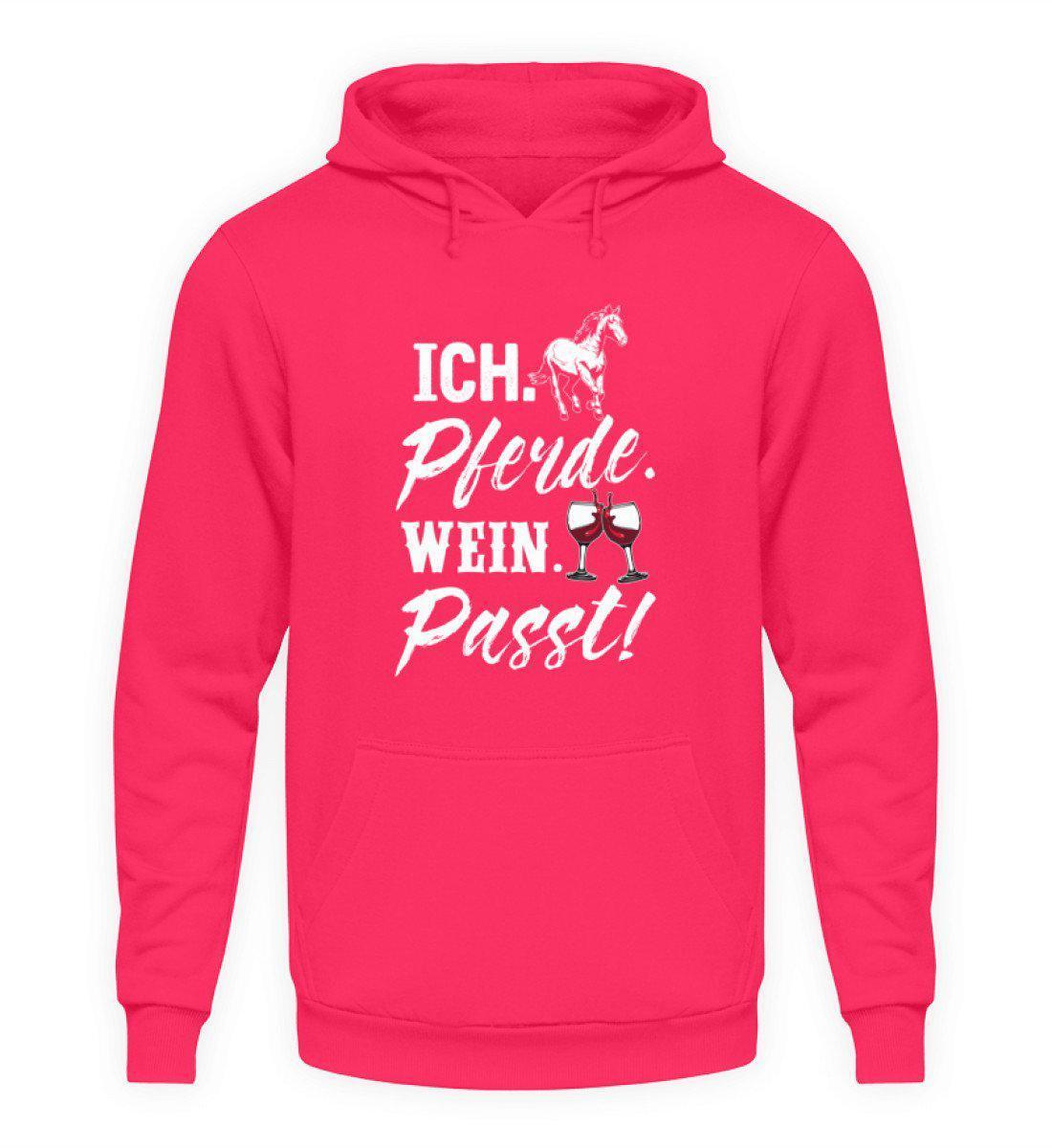 Ich Pferde Wein passt · Unisex Kapuzenpullover Hoodie-Unisex Hoodie-Hot Pink-S-Agrarstarz