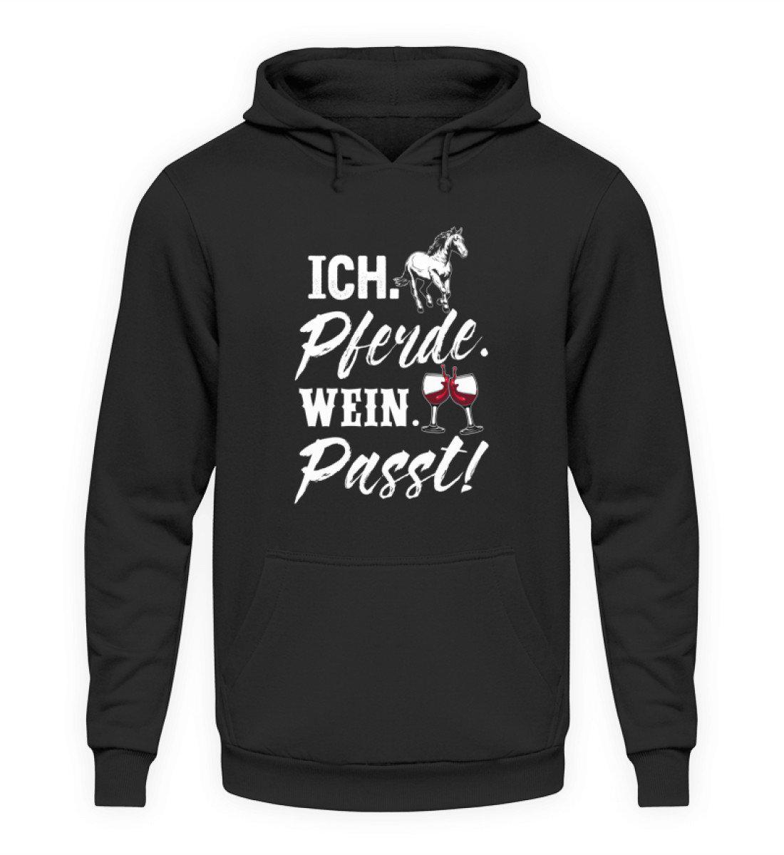 Ich Pferde Wein passt · Unisex Kapuzenpullover Hoodie-Unisex Hoodie-Jet Black-S-Agrarstarz