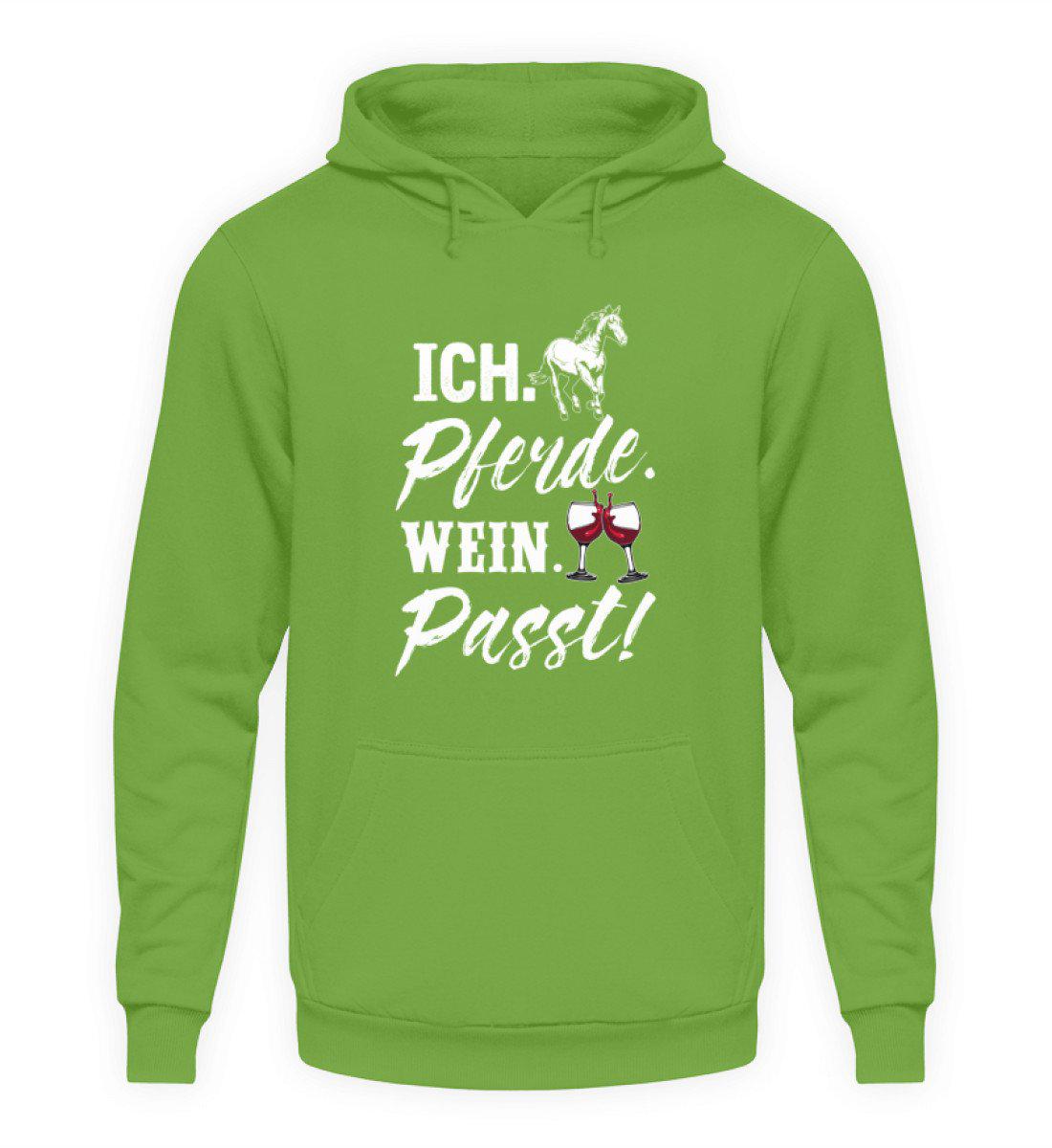 Ich Pferde Wein passt · Unisex Kapuzenpullover Hoodie-Unisex Hoodie-LimeGreen-S-Agrarstarz