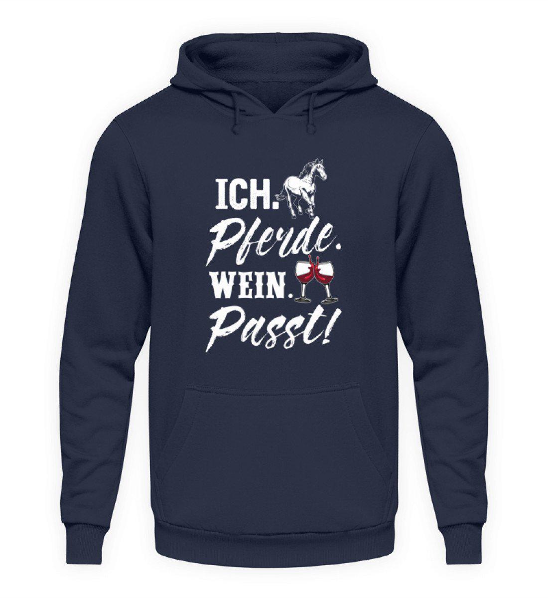 Ich Pferde Wein passt · Unisex Kapuzenpullover Hoodie-Unisex Hoodie-Oxford Navy-S-Agrarstarz