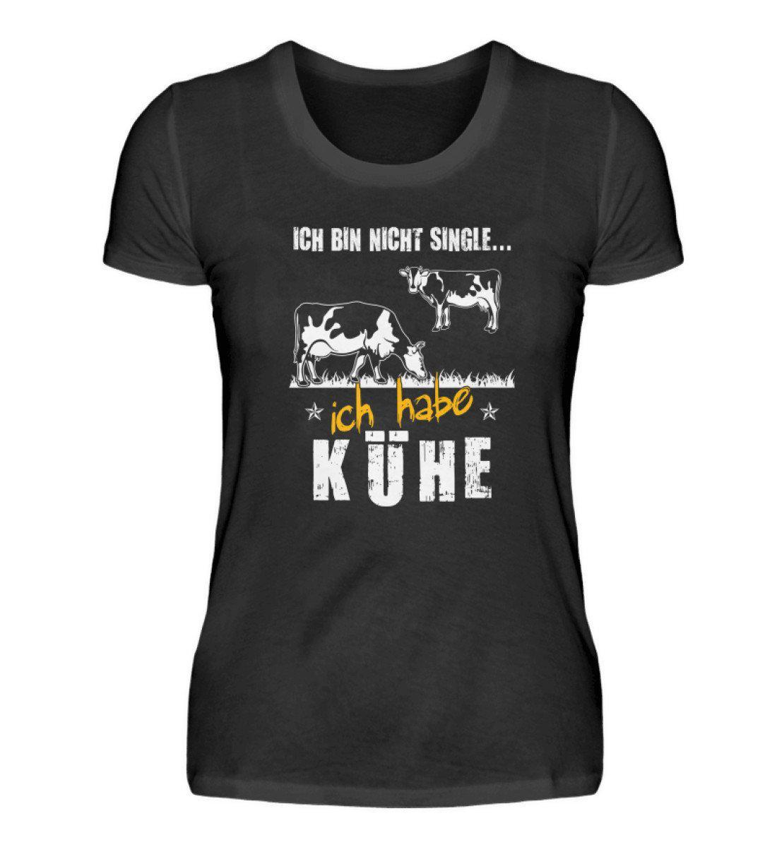 Ich bin nicht single Kühe · Damen T-Shirt-Damen Basic T-Shirt-Black-S-Agrarstarz
