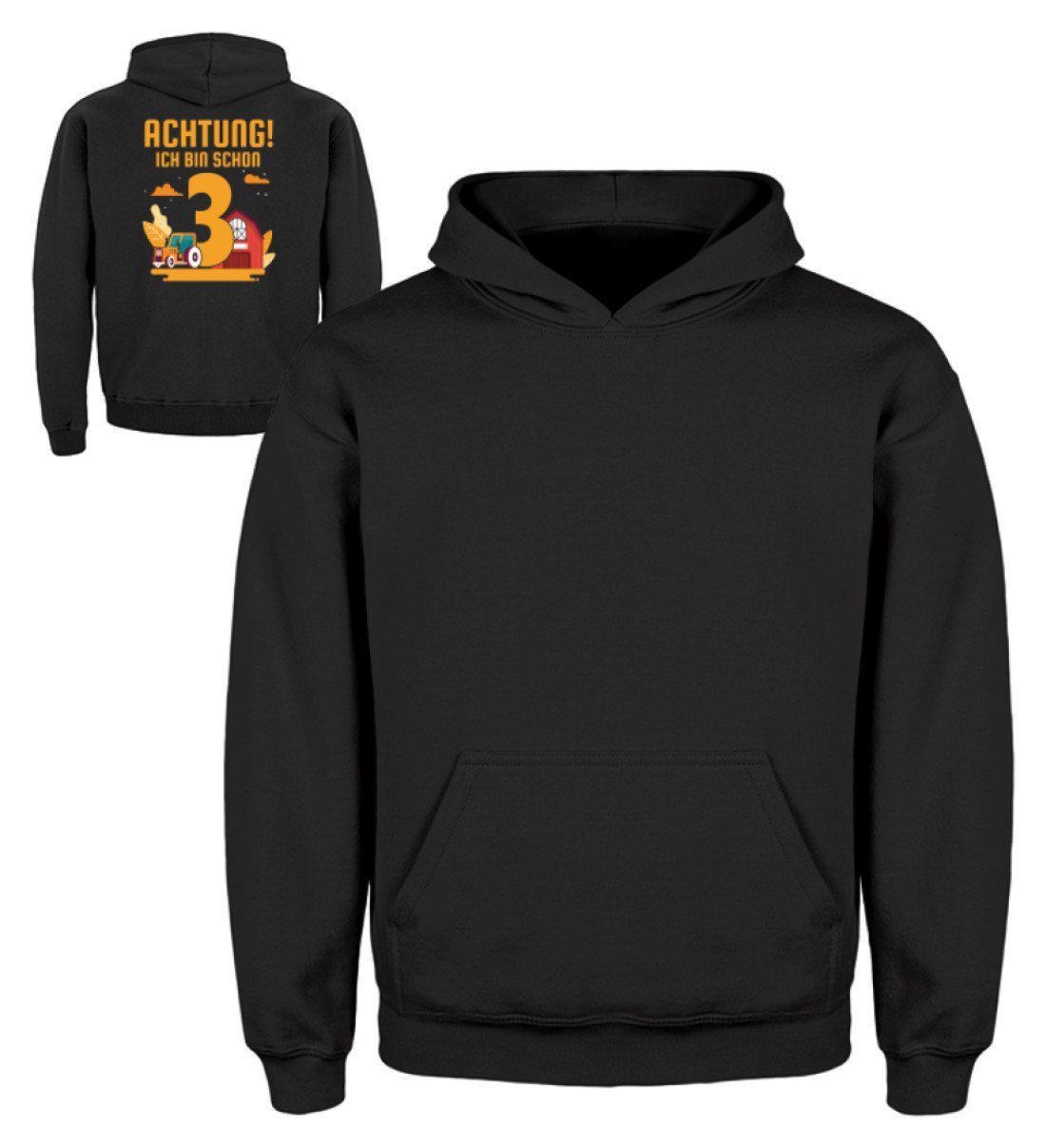 Ich bin schon 3 · Kinder Kapuzenpullover Hoodie-Kinder Hoodie-Jet Black-12/14 (152/164)-Agrarstarz