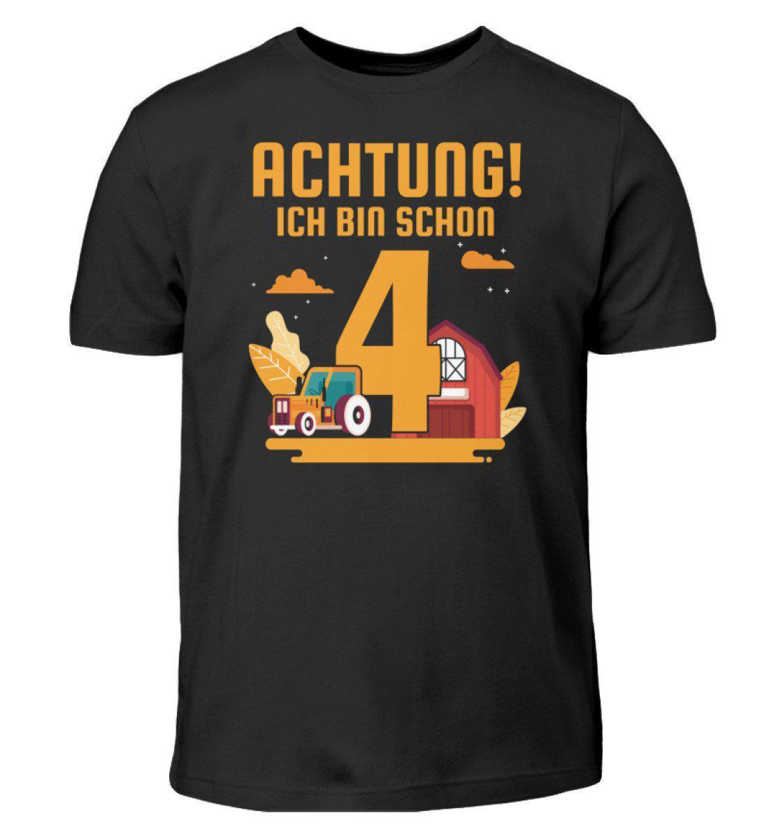 Ich bin schon 4 · Kinder T-Shirt-Kinder T-Shirt-Black-12/14 (152/164)-Agrarstarz