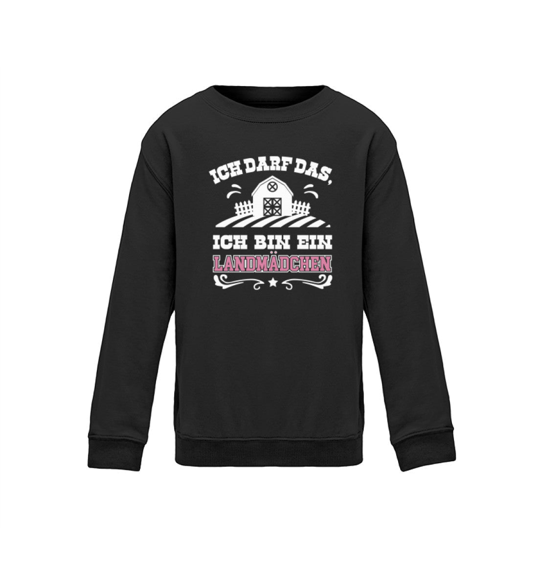 Ich darf das, ich bin ein Landmädchen · Kinder Sweatshirt-Kinder Sweatshirt-Jet Black-12/14 (152/164)-Agrarstarz