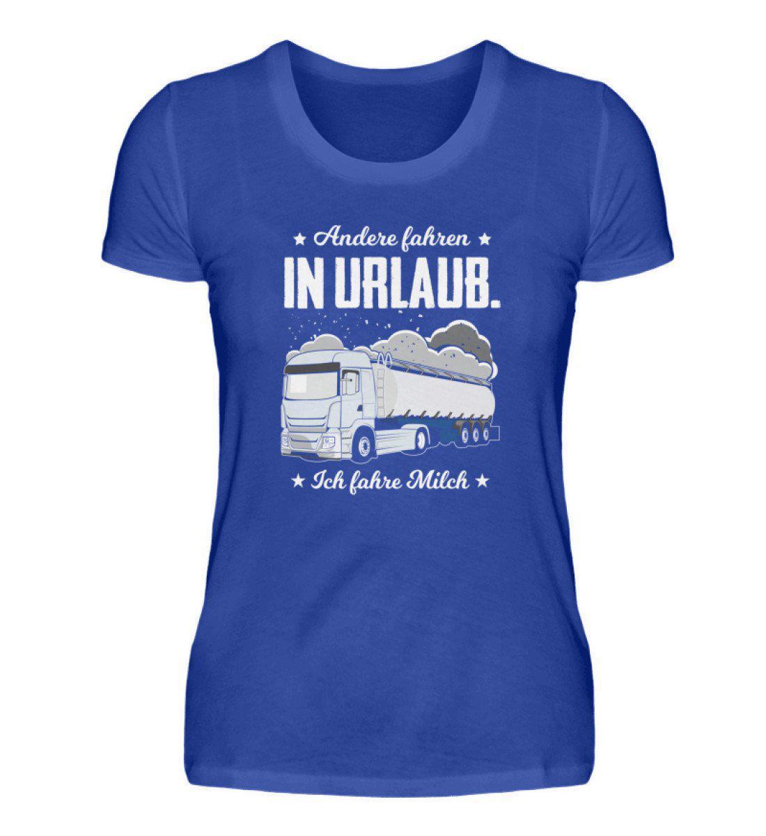 Ich fahre Milch · Damen T-Shirt-Damen Basic T-Shirt-Neon Blue-S-Agrarstarz