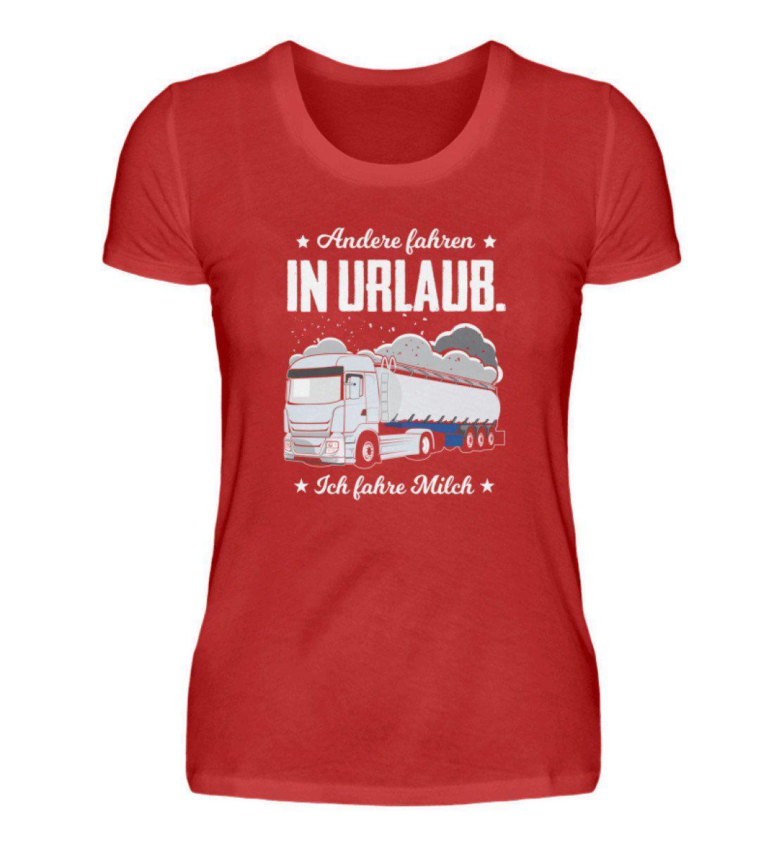 Ich fahre Milch · Damen T-Shirt-Damen Basic T-Shirt-Red-S-Agrarstarz