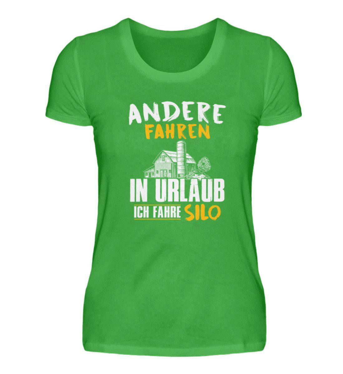 Ich fahre Silo · Damen T-Shirt-Damen Basic T-Shirt-Green Apple-S-Agrarstarz