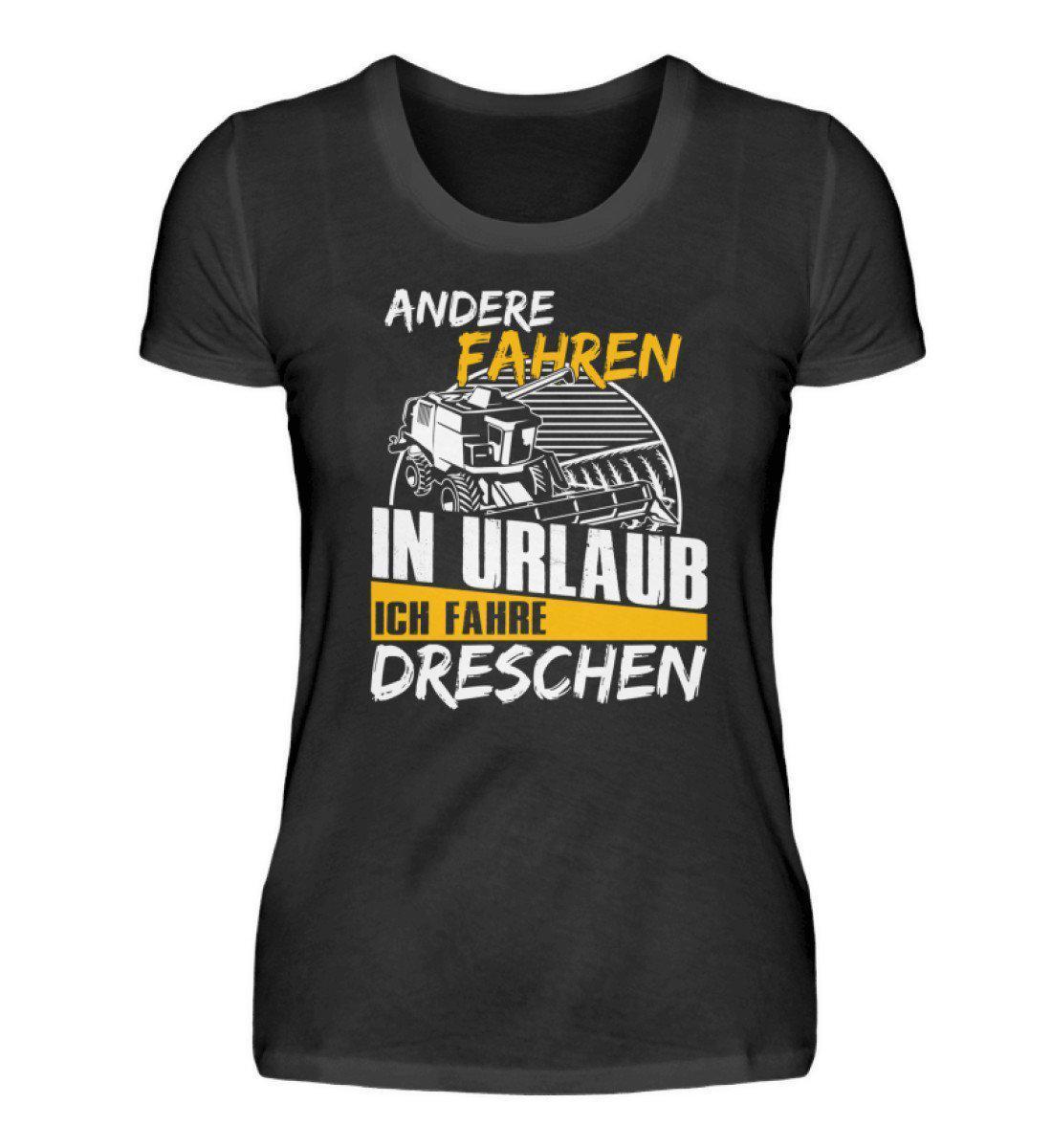 Ich fahre dreschen · Damen T-Shirt-Damen Basic T-Shirt-Black-S-Agrarstarz