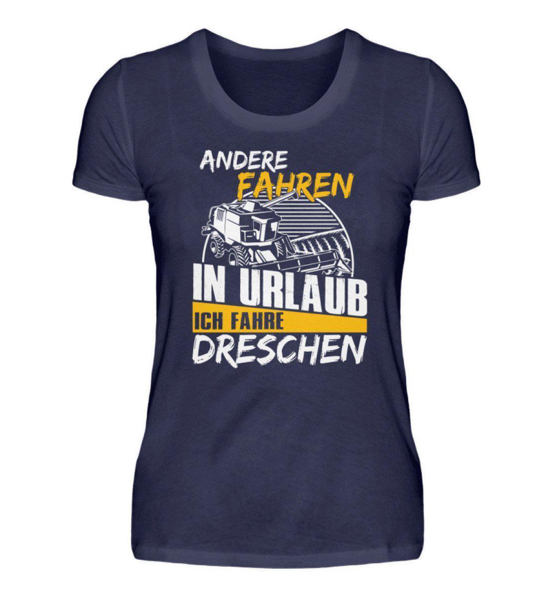 Ich fahre dreschen · Damen T-Shirt-Damen Basic T-Shirt-Navy-S-Agrarstarz