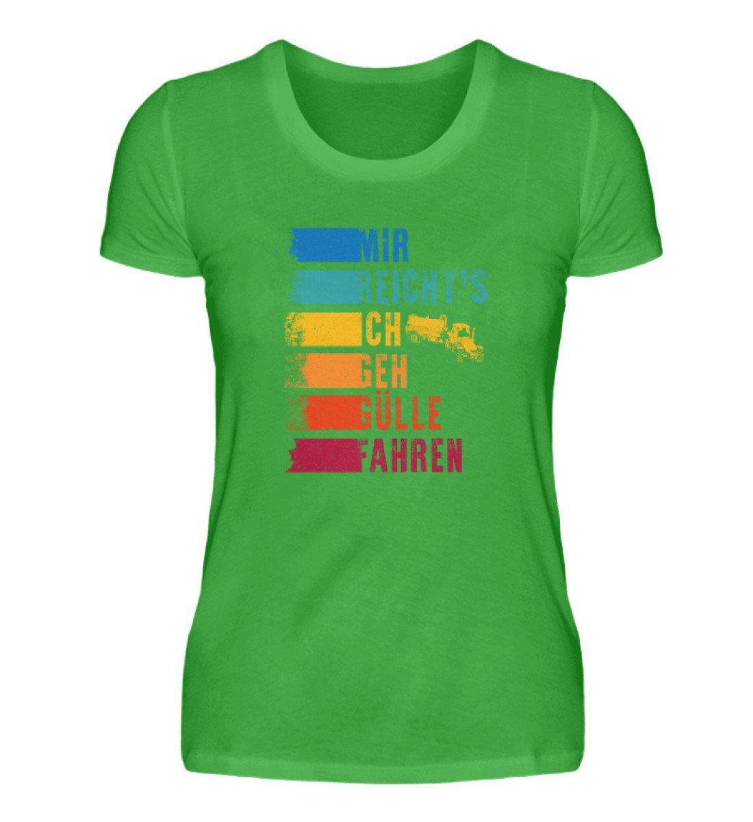 Ich geh Gülle fahren retro · Damen T-Shirt-Damen Basic T-Shirt-Green Apple-S-Agrarstarz