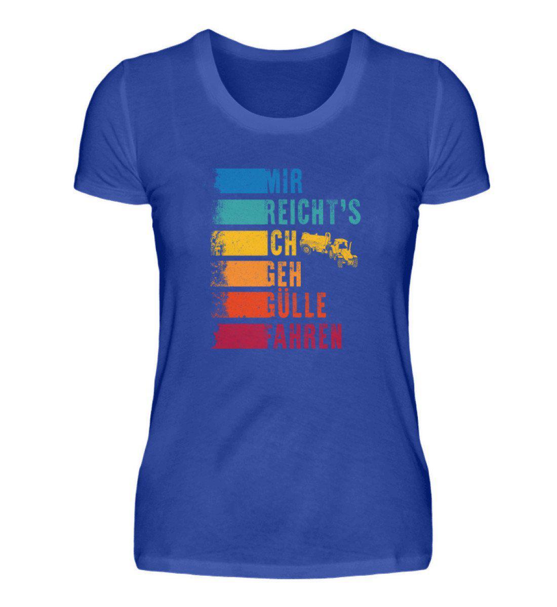 Ich geh Gülle fahren retro · Damen T-Shirt-Damen Basic T-Shirt-Neon Blue-S-Agrarstarz