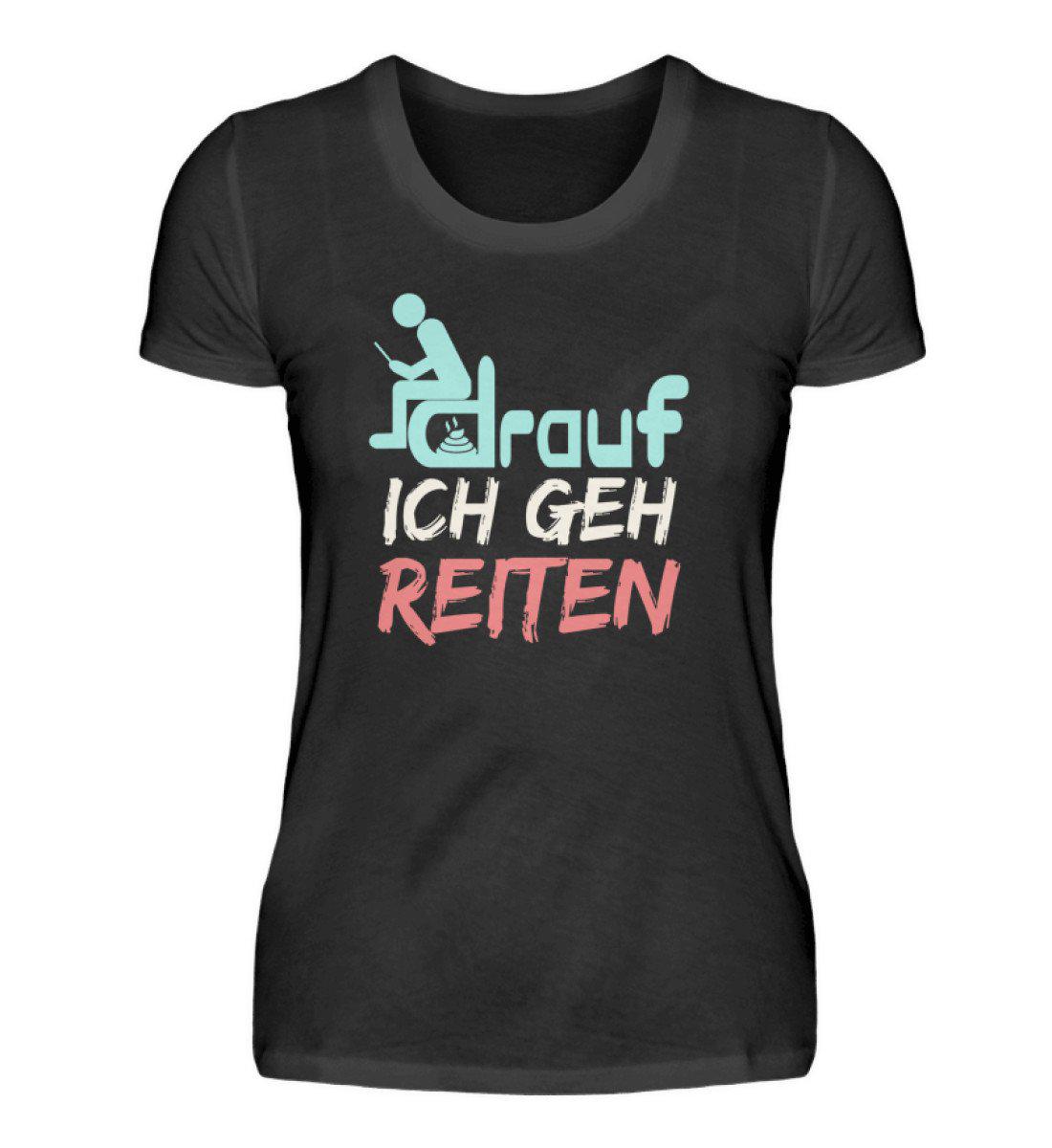Ich geh reiten · Damen T-Shirt-Damen Basic T-Shirt-Black-S-Agrarstarz