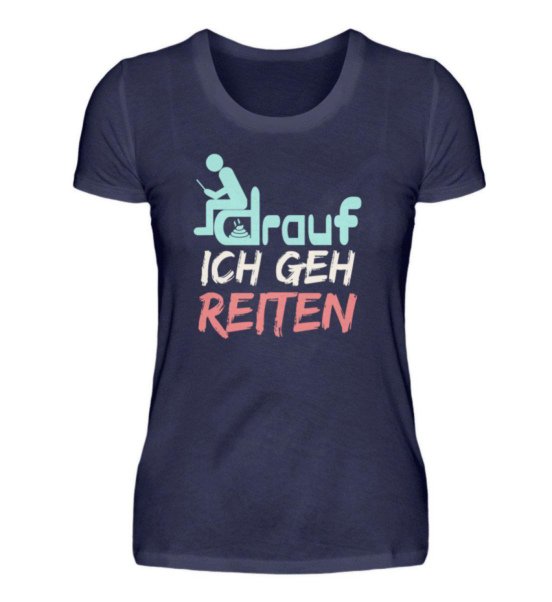 Ich geh reiten · Damen T-Shirt-Damen Basic T-Shirt-Navy-S-Agrarstarz