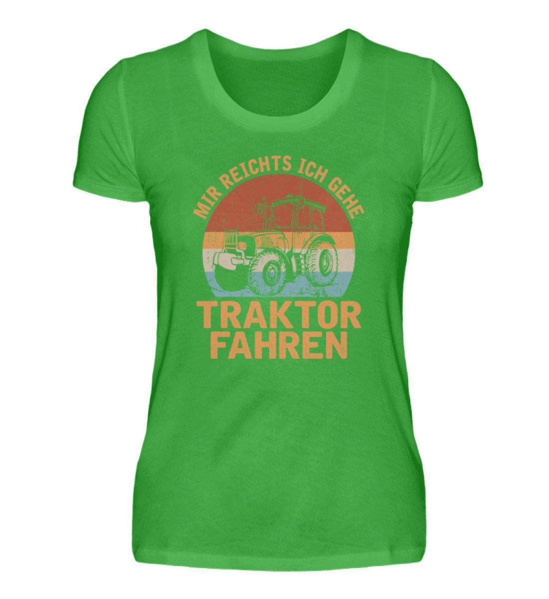 Ich gehe Traktor fahren Retro · Damen T-Shirt-Damen Basic T-Shirt-Green Apple-S-Agrarstarz