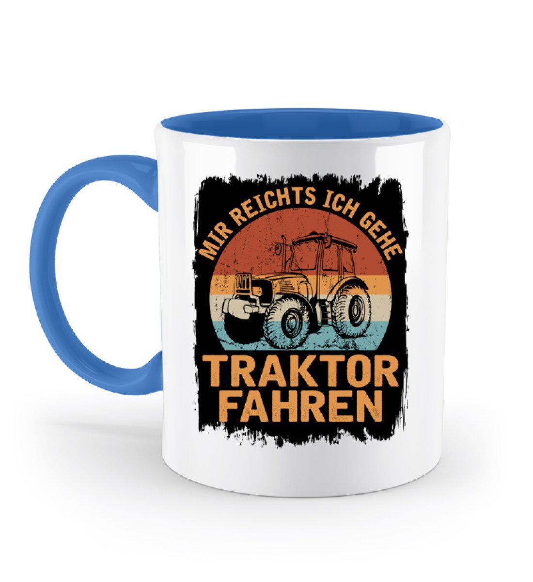 Ich gehe Traktor fahren Retro · Keramik Tasse zweifarbig-Keramik Tasse Zweifarbig-Blue-330ml-Agrarstarz