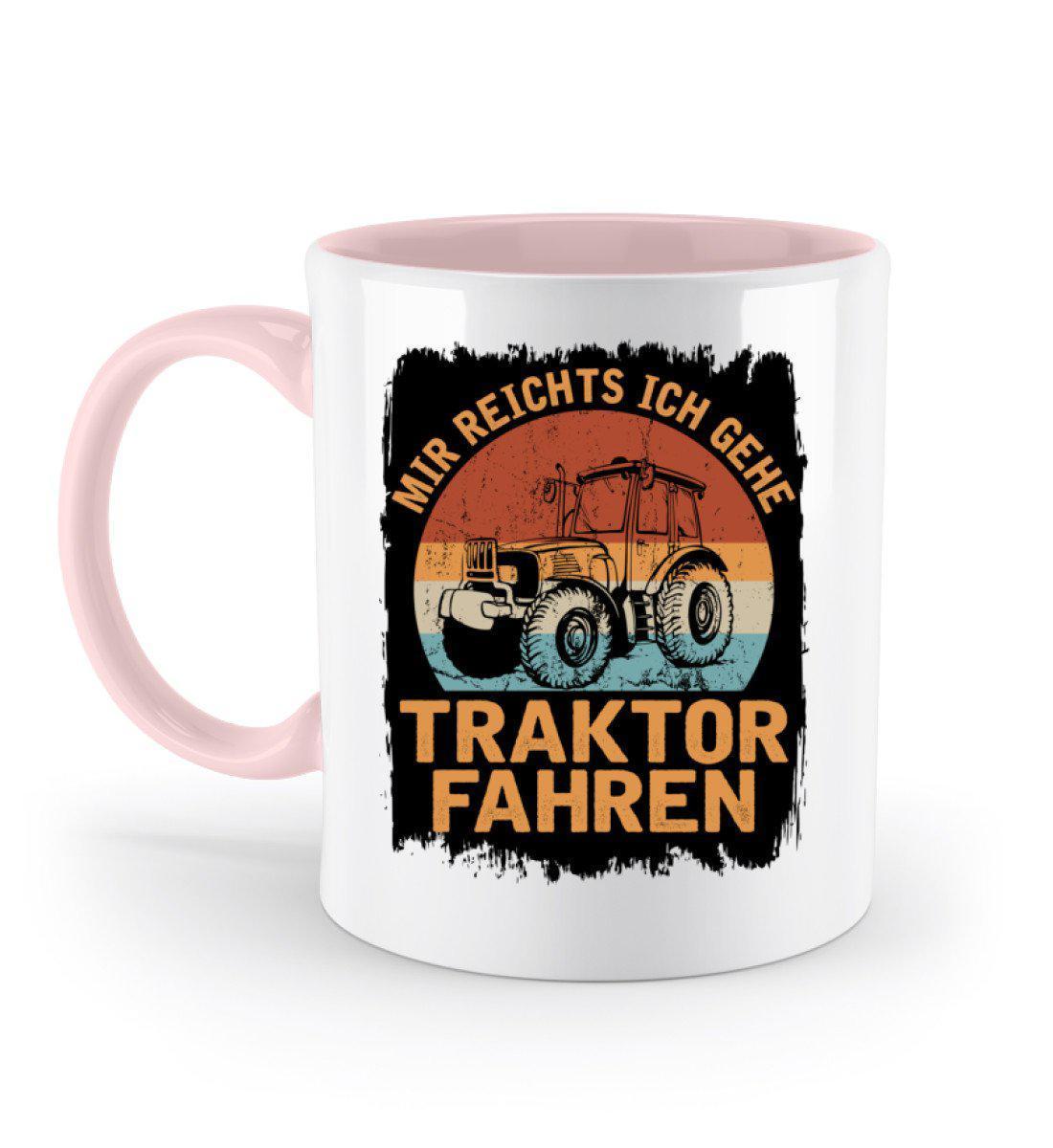 Ich gehe Traktor fahren Retro · Keramik Tasse zweifarbig-Keramik Tasse Zweifarbig-Powder Pink-330ml-Agrarstarz