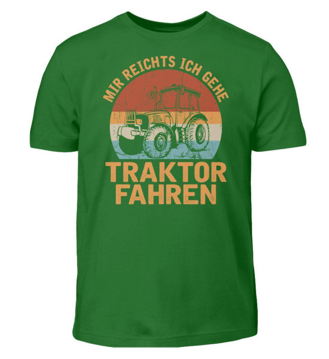 Ich gehe Traktor fahren Retro · Kinder T-Shirt-Kinder T-Shirt-Kelly Green-3/4 (98/104)-Agrarstarz