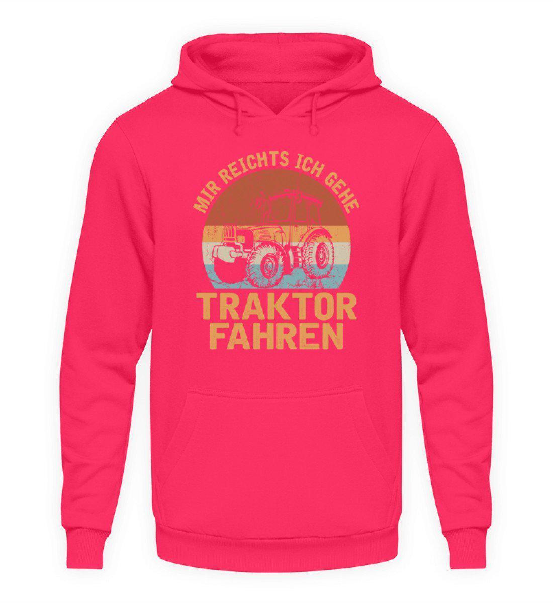 Ich gehe Traktor fahren Retro · Unisex Kapuzenpullover Hoodie-Unisex Hoodie-Hot Pink-L-Agrarstarz