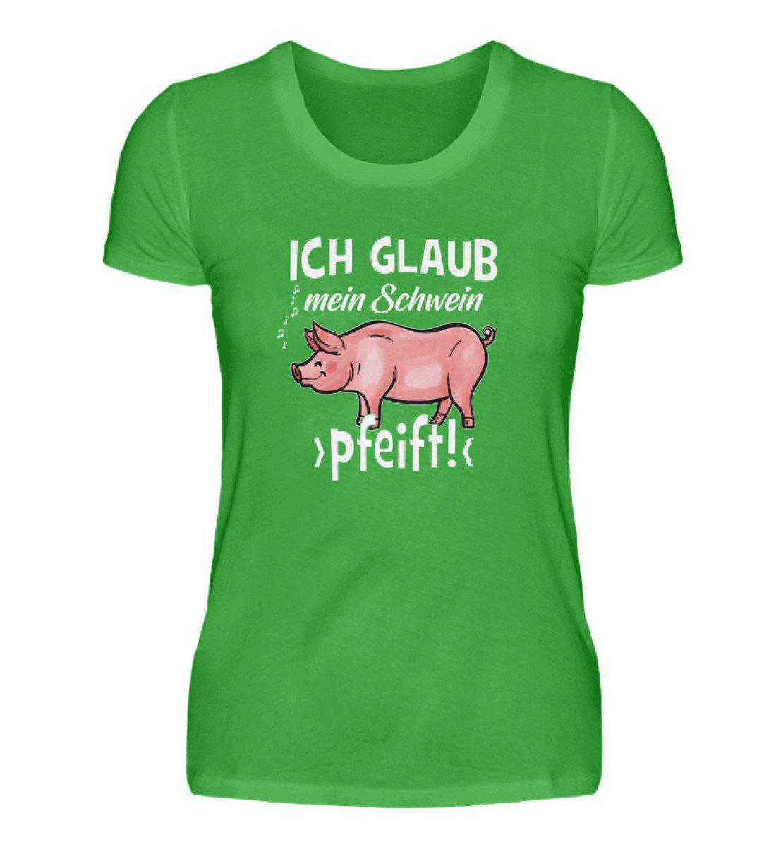 Ich glaub mein Schwein pfeift · Damen T-Shirt-Damen Basic T-Shirt-Green Apple-S-Agrarstarz