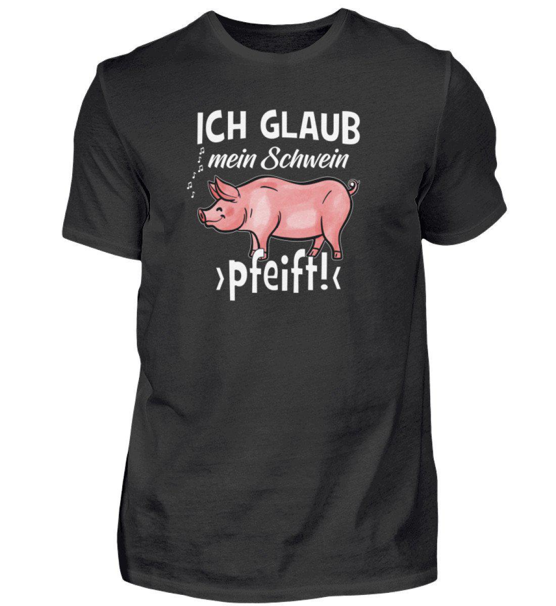 Ich glaub mein Schwein pfeift · Herren T-Shirt-Herren Basic T-Shirt-Black-S-Agrarstarz