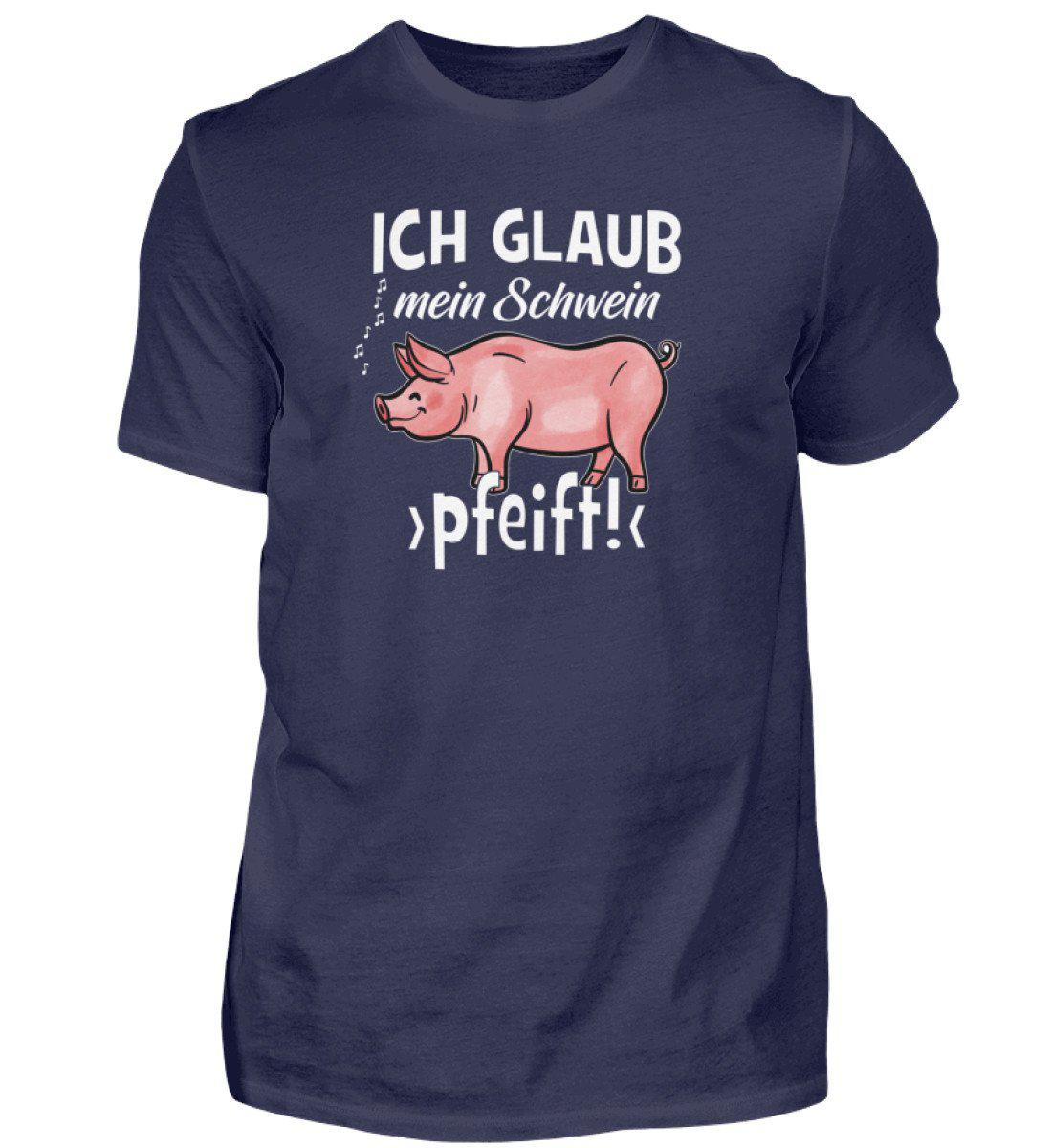 Ich glaub mein Schwein pfeift · Herren T-Shirt-Herren Basic T-Shirt-Navy-S-Agrarstarz